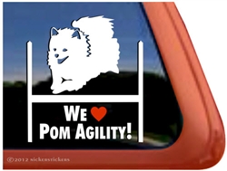 Pomeranian Agility Dog Window Decal