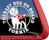 Yorkie Therapy Dog Window Decal