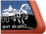 Belgian Draft Driving Horse Trailer Window Decal