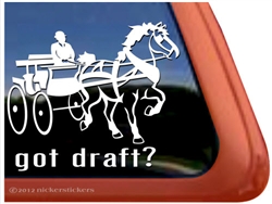 Belgian Draft Driving Horse Trailer Window Decal