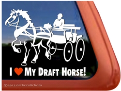 Belgian Draft Driving Horse Trailer Window Decal