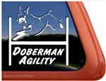 Doberman Agility Dog Window Decal