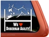 Doberman Agility Dog Window Decal