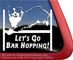 Bar Hopping Australian Shepherd Agility Dog Car Truck RV Window Decal Sticker