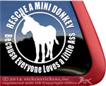 Miniauture Donkey Burro Rescue Car Truck Trailer Window Decal Sticker