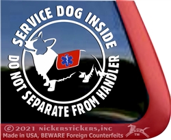 Cardigan Welsh Corgi Service Dog Window Decal