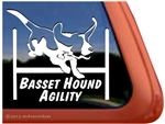 Basset Hound Agility Dog Window Decal
