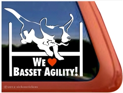 Basset Hound Agility Dog Window Decal