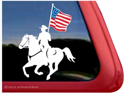 Equestrian Drill Team Horse Trailer Car Truck RV Laptop iPad USA Flag Stickers Decals