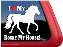 I Love My Rocky Mountain Horse Trailer Car Truck RV Window Decal Sticker