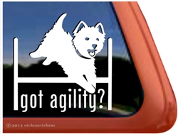 West Highland White Terrier Agility Dog Car Window iPad Decal Sticker