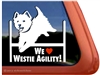 We Love Westie Agility West Highland White Terrier Dog Car Window iPad Decal Sticker