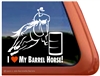 Barrel Racing Horse Trailer Window Decal