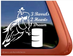 Barrel Racing Horse Trailer Window Decal