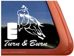 Barrel Racing Horse Trailer Window Decal