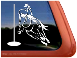 Pole Bending Horse Trailer Window Decal
