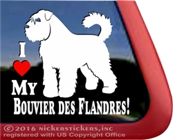 I Love My Bouvier des Flandres Dog Car Truck RV Window Decal Sticker