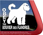 Obey the Bouvier des Flandres Dog Car Truck RV Window Decal Sticker