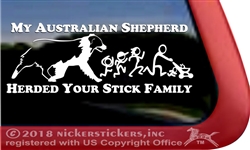 Haulin' Auss Australian Shepherd Dog Car Truck RV Window Vinyl Decal Sticker