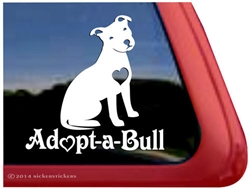Adopt-a-Bull Pit Bull Adoption Car Truck RV Vinyl Window Decal Sticker