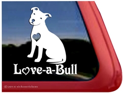 Love-a-Bull Pit Bull Adoption Car Truck RV Vinyl Window Decal Sticker