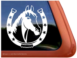 Custom Horse Shoe Horse Trailer Car Truck RV Window Decal Sticker