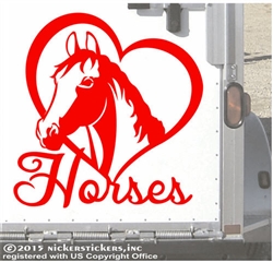 Love Horses Horse Trailer Car Truck RV Window Decal Sticker