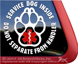 Service Dog  Paw Print Car Truck Window Decal Sticker