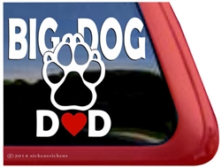 Big Dog Dad Paw Print Car Truck RV Window Decal Sticker