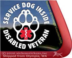 Service Dog  Paw Print Car Truck Window Decal Sticker