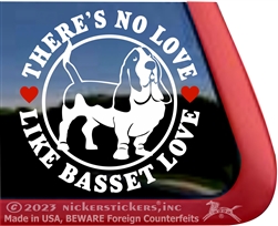 Basset Hound Love Dog Car Truck RV Window Decal Sticker