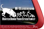 Bloodhound Stick Family Car Truck RV Window Decal Sticker