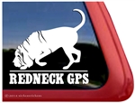 Redneck GPS Bloodhound Car Truck RV Window Decal Sticker