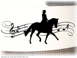 Dressage Rider Horse Trailer Window Decal