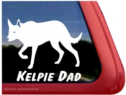 Australian Kelpie Dad Dog Car Truck RV Window Decal Sticker