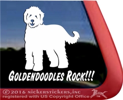 Funny Goldendoodle Dog iPad Car Truck RV Window Decal Sticker