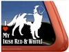 Irish Red and White Setter Window Decal