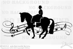 Musical Side Saddle Horse Trailer Window Decal