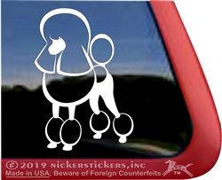 Custom Continental Standard Poodle Dog iPad Car Truck Window Decal Sticker