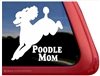 Jumping Poodle Mom Dog iPad Car Truck Window Decal Sticker