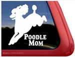 Jumping Poodle Mom Dog iPad Car Truck Window Decal Sticker