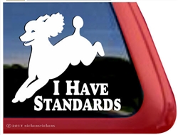 Jumping Standard Poodle Dog iPad Car Truck Window Decal Sticker