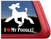 I Love My Poodle Trotting Dog iPad Car Truck Window Decal Sticker