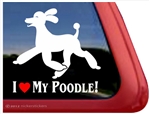 I Love My Poodle Trotting Dog iPad Car Truck Window Decal Sticker