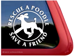 I Love My Poodle Trotting Dog iPad Car Truck Window Decal Sticker