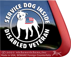 Service Dog Pit Bull Car Truck RV Window Decal Sticker