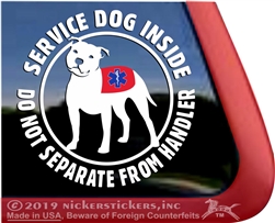 Service Dog Pit Bull Car Truck RV Window Decal Sticker