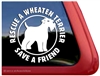Rescue Wheaten Terrier Dog Car Truck RV Window Decal Sticker
