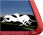 Custom Pair of Running Greyhound Dogs iPad Car Truck RV Window Decal Sticker