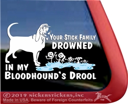 Bloodhound Drool Car Truck RV Window Decal Sticker